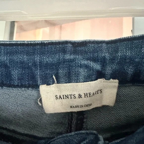 Saints and Hearts Women's Blue Flared Jeans medium - Picture 4 of 7